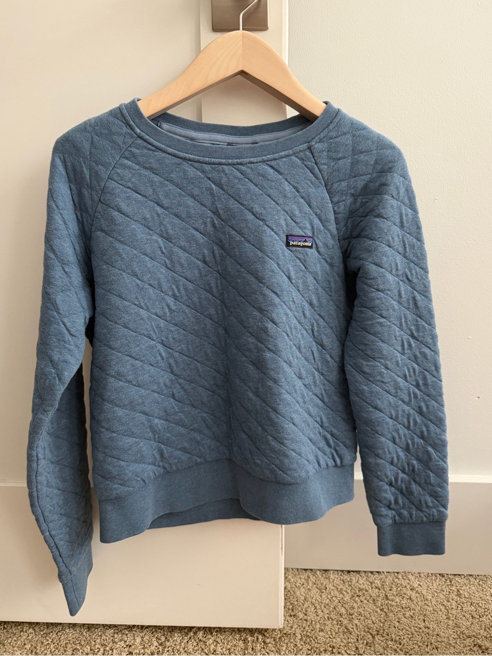 Patagonia Blue Cotton Quilted Pullover